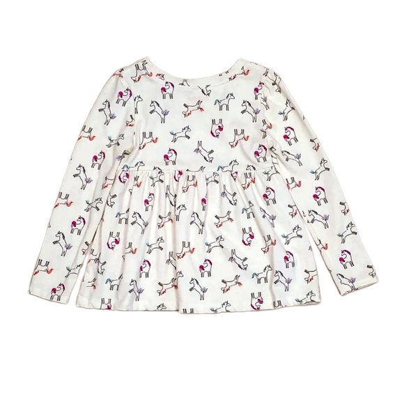 NWT Ivory/Cream Unicorn Print Fit & Flare Shirt - Girls Toddler 3T - Cat & Jack - Picture 2 of 3